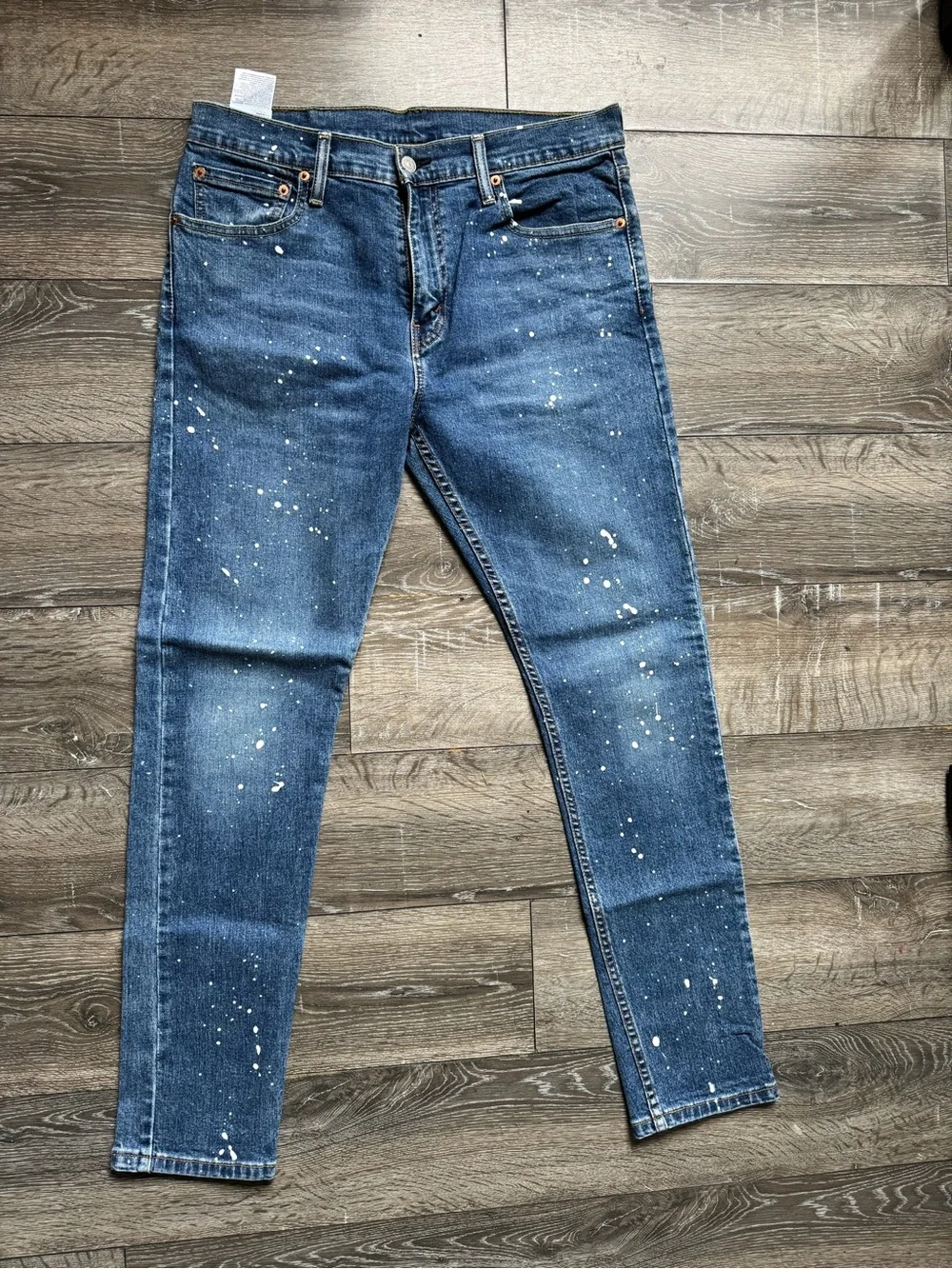 Levi's Slim Paint-Splatter Blue Skinny Jeans
